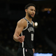 MILWAUKEE, WISCONSIN - OCTOBER 12: Ben Simmons #10 of the Brooklyn Nets reacts to an official call during a preseason game against the Milwaukee Bucks at Fiserv Forum on October 12, 2022, in Milwaukee, Wisconsin.